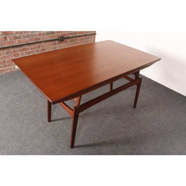 Wood Danish Modern "Elevator" Metamorphic Coffee Table / Dining Table With Two Leaves For Sale - Image 7 of 18