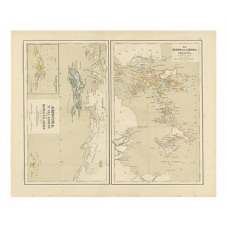 Antique Map of Riouw in Singapore by Dornseiffen, 1884 For Sale