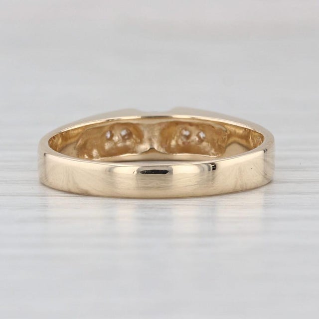 2010s 0.29ctw Emerald Diamond Ring 14k Yellow Gold Size 8.5 Engagement Stackable For Sale - Image 5 of 8