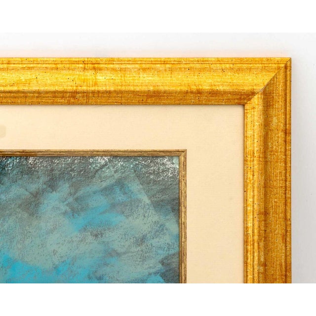 Illegibly Signed Portrait of a Cat Chalk Pastel For Sale - Image 4 of 5