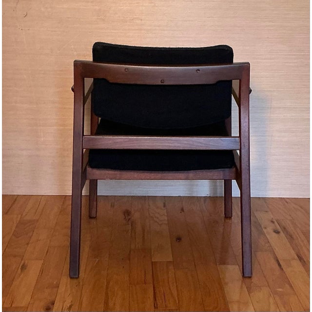 1960s 1960s Jens Risom Design Arm Chair Black Upholstery For Sale - Image 5 of 12