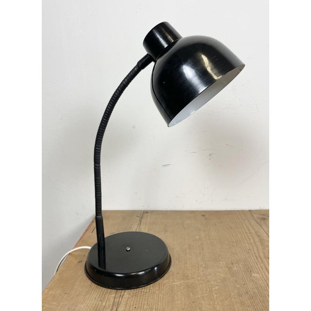 Black Black Industrial Gooseneck Table Lamp, 1960s For Sale - Image 8 of 16