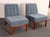 Mid-Century Modern Pair of Mahogany and Blue Mohair Slipper Chairs by Edward Wormley for Dunbar For Sale - Image 3 of 18