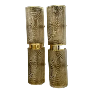 Modern Zebra Patterned Murano Glass Barrel Sconces