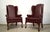 Pair of vintage leather wing chairs. These were manufactured by The Alma Desk Company, and were made here in the US. They...
