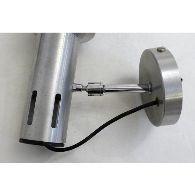 Silver Adjustable Wall Spotlight on a Ball Joint in Chrome and Brushed Metal, 1970s For Sale - Image 8 of 12