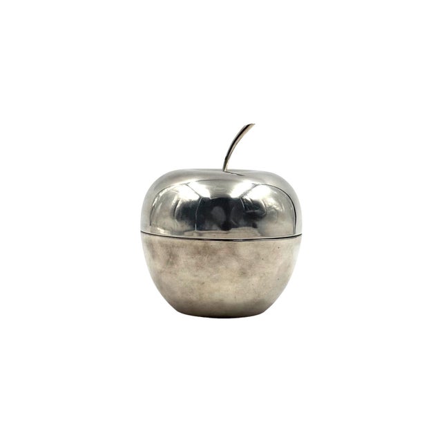 Modern Modern Silver-Plated Apple Shaped Decorative Box, Christofle France 1970s For Sale - Image 3 of 7