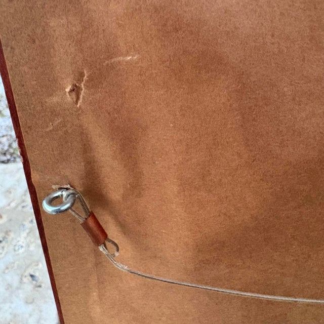 1990s Winter Landscape Barn Sunset Watercolor Painting By: Fambe? Framed, Linen Matting For Sale - Image 12 of 12