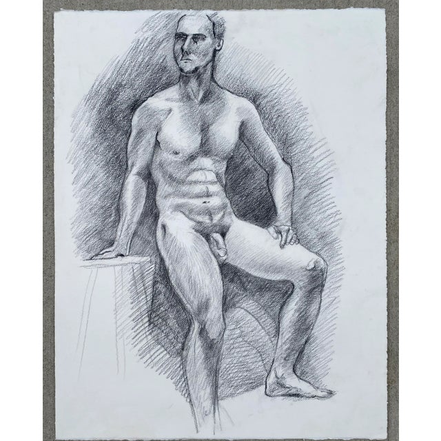 Male nude from the estate of Florida artist Dr. Ronald Frank Yrabedra (1944-2022). Yrabedra earned his B.A. and M.A. from...