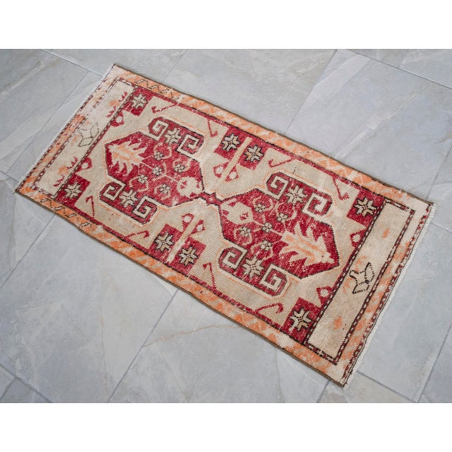Hand Knotted Door Mat, Entryway Rug, Bath Mat, Kitchen Decor, Small Rug, Turkish Rug - 1′7″ × 3′3″ For Sale - Image 11 of 14