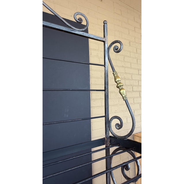 French Boulangerie Stand or Baker's Rack of Wrought Iron and Brass For Sale - Image 9 of 12