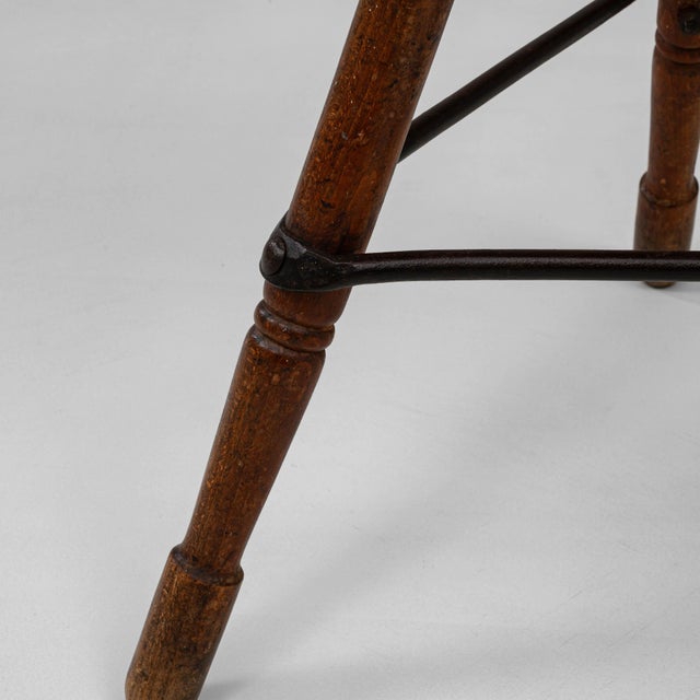 1920s French Adjustable Swivel Stool With Tripod Base For Sale - Image 14 of 18