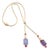 Bulgari Rose Gold Amethyst Chalcedony Tourmaline Lariat Necklace For Sale