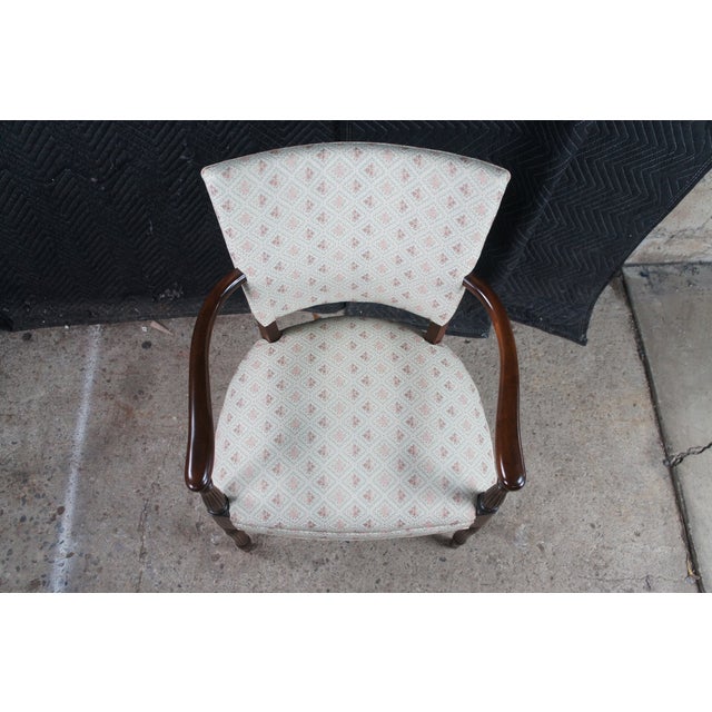 Mid 20th Century Martha Washington Style Mahogany Upholstered Library Arm Chair For Sale - Image 4 of 13