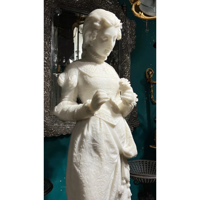 Ferdinando Vichi Italian White Marble Sculpture of a Female For Sale In New York - Image 6 of 10