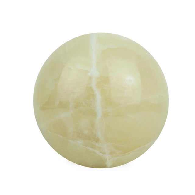 Late 20th Century Large Heavy Natural Polished Honey Onyx Sphere Orb Sculpture For Sale - Image 4 of 8