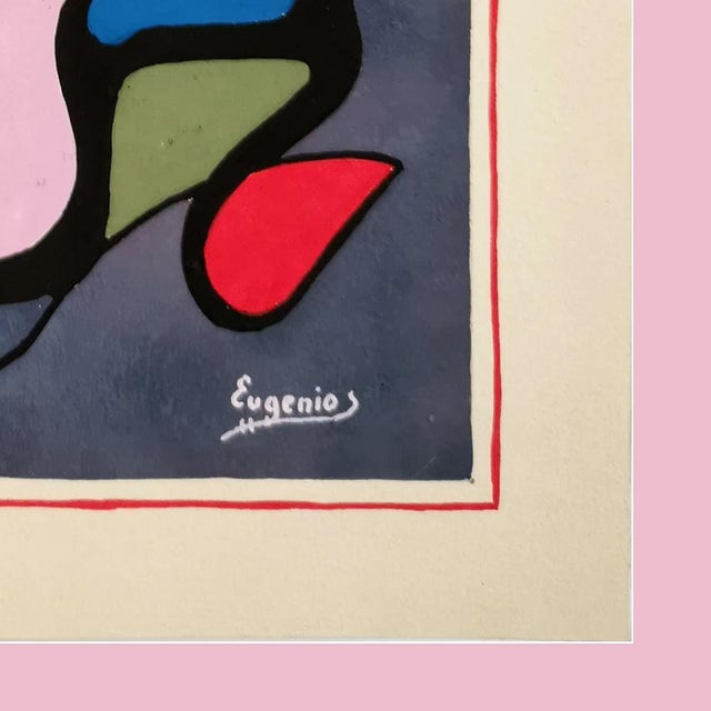 1960s 1960s the Holy Family Under the Star of Bethlehem the Nativity Scene Vintage Polychrome Serigraphy Mixed Art by Eugenio S. For Sale - Image 5 of 5