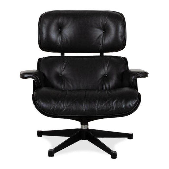 Lounge Chair Leather Armchair in Wood Black by Charles & Ray Eames for Vitra For Sale - Image 12 of 13