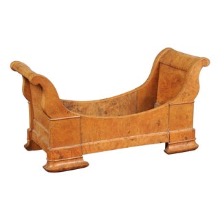 French 1890s Empire Style Lit en Bateau Doll Bed with Out-Scrolling Accents For Sale