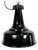 Industrial Black Pendant Factory Lamp with Cast Iron Top, 1970s For Sale