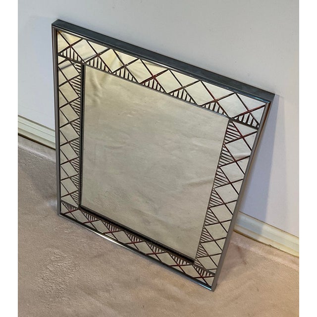 70s Rectangular Art Mirrored Wall Mirror Op Art Greg Copeland Style For Sale In Greenville, SC - Image 6 of 12