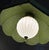 Mid-Century Modern 1970s Green Wicker/Matte Glass Flower Hanging Pendant Light For Sale - Image 3 of 4