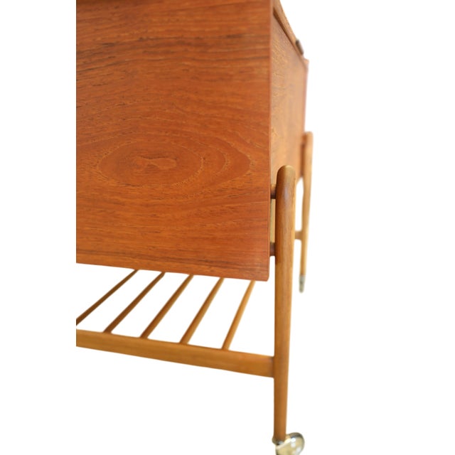 Danish Sewing Cart in Teak with Storage and Insert, 1960s For Sale - Image 10 of 12