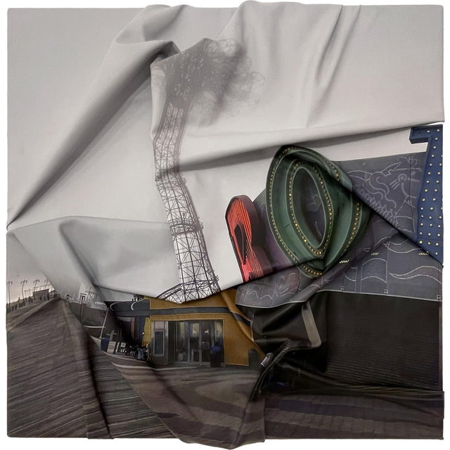 Coney Island Park Textile Wall Object by Xomehko For Sale