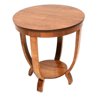 Art Deco Figured Walnut Occasional Side Table, 1930s For Sale