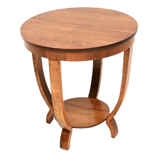 Art Deco Figured Walnut Occasional Side Table, 1930s For Sale