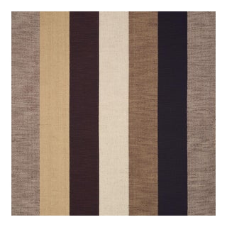Schumacher Appino Stripe Fabric In Brown For Sale