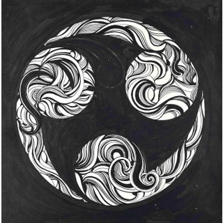 Antoine Mayo, Composition, Original Ink & Watercolor, 1970s For Sale