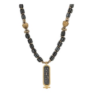 Spiritual Armor Egyptian Energy Beaded Necklace For Sale