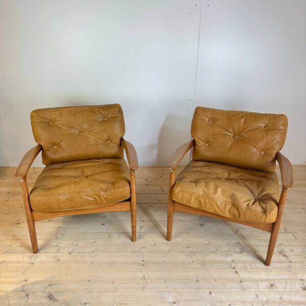 Animal Skin Vintage Leather Lounge Chairs, Set of 2 For Sale - Image 7 of 7