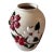 Vintage 1970s Handmade Floral Embossed Ceramic Vase For Sale