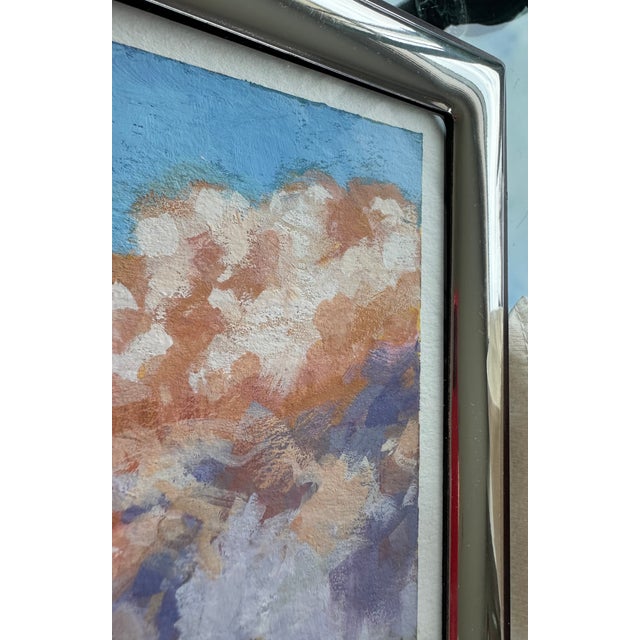 Contemporary Contemporary Original Gouache Landscape, Framed For Sale - Image 3 of 11