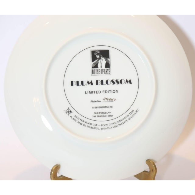 Contemporary Erté "Plum Blossom" Sevenarts Porcelain Collector Plate Romain De Tirtoff For Sale - Image 3 of 4