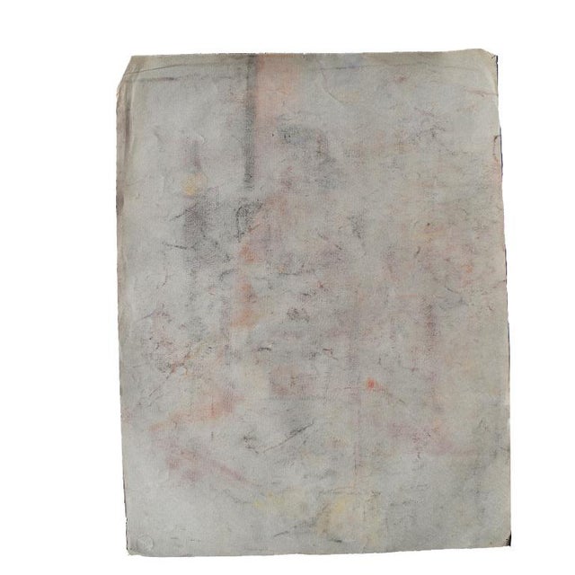 1960s Contemporary Colorful Nude Woman Chalk Sketch With Orange Circa 1960 Signed Ball For Sale - Image 5 of 6