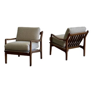 Sculptural Loungers - Solid Oak For Sale