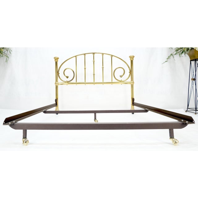 Queen Size Brass Headboard Bed w/ Matching Metal Frame MINT