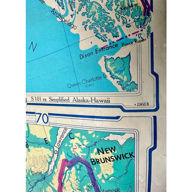 Metal Vintage 1960’s United States School Wall Map by Denoyer-Geppert For Sale - Image 7 of 12