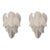 Murano Style Italian 12 “swallow” Clear Grit Glass Sconces - a Pair For Sale