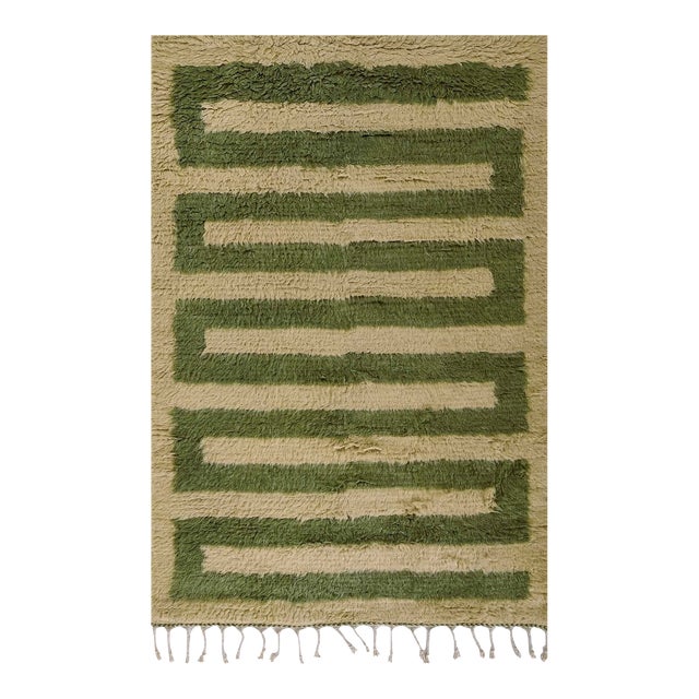 Momeni Neo Green Hand Woven Area Rug 5' X 8' For Sale