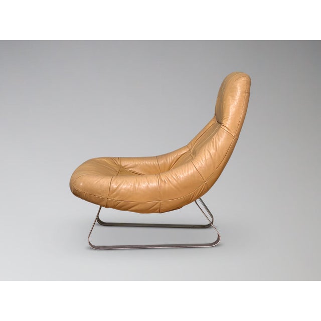 Vintage Percival Lafer Earth Chair Mp-163 Leather and Chrome Lounge Chair Ottoman For Sale In Milwaukee - Image 6 of 17