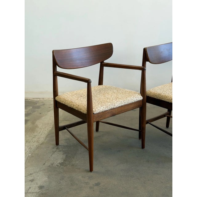 1950s Sculptural Walnut Dining Chairs - Set of Six For Sale - Image 4 of 18