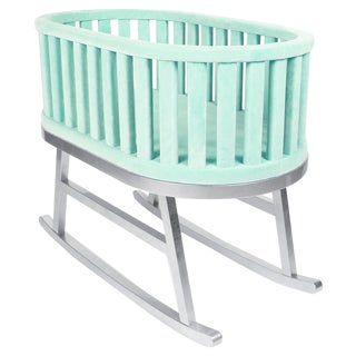 Mint Velvet Green Prince Santi Rocking Cradle by Royal Stranger For Sale