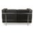 LC2 Leather Two-Seater Black Sofa by Le Corbusier for Cassina For Sale - Image 9 of 11