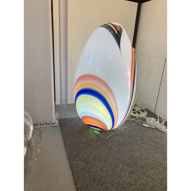 White White Egg Lamp in Murano Style Glass with Multicolored Reeds from Simoeng For Sale - Image 8 of 11
