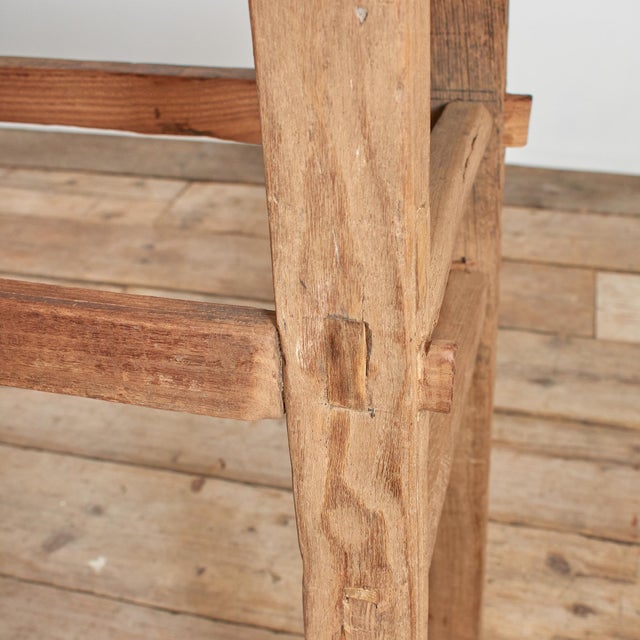 Antique Rustic Elm Console Table For Sale - Image 4 of 10