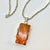 1970s Vintage Boho Chic Italian Art Nouveau Amber & Sterling Pendant Necklace, 22.5” For Sale - Image 13 of 15
